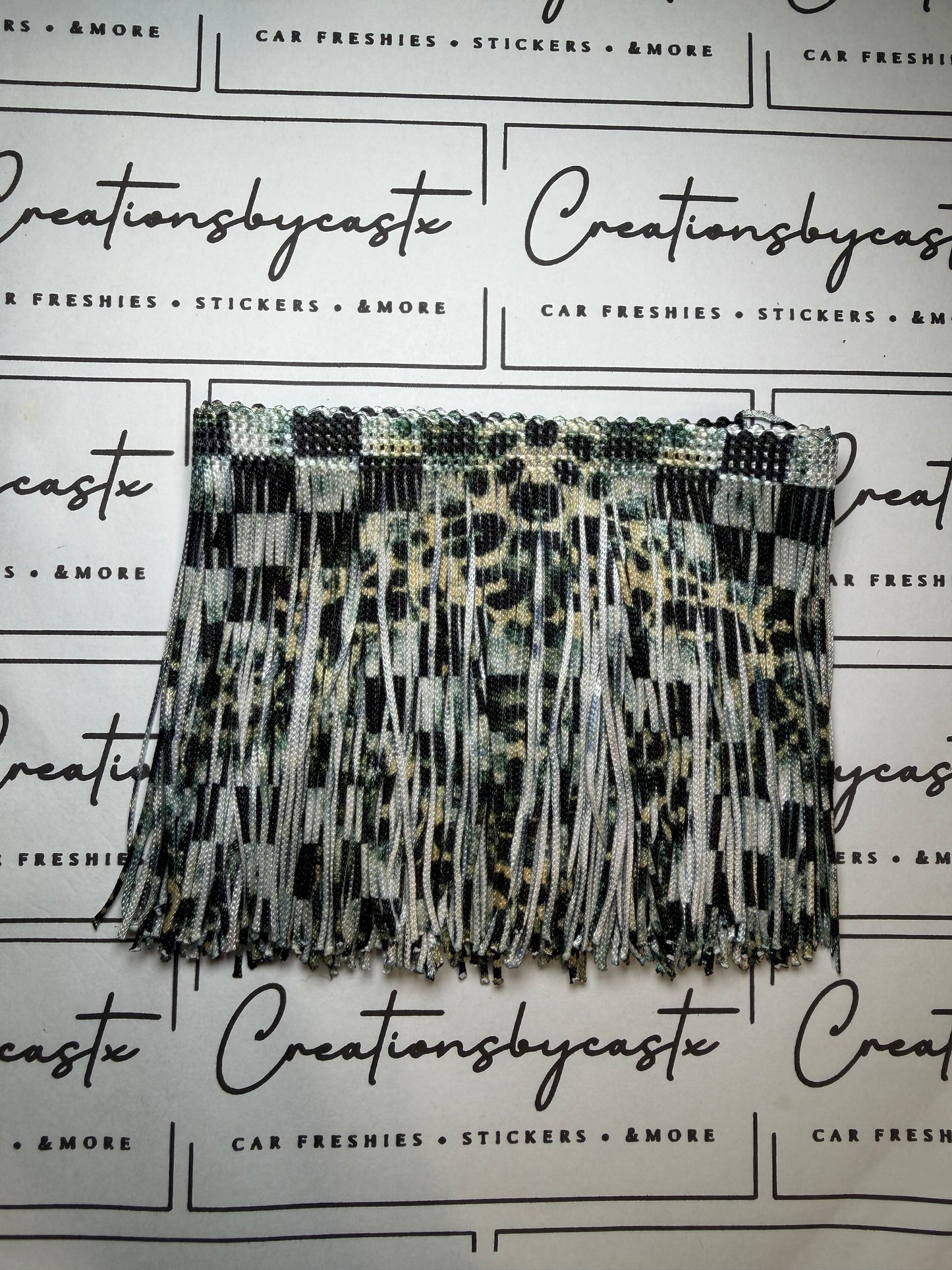 Checkered Leopard Printed Fringe