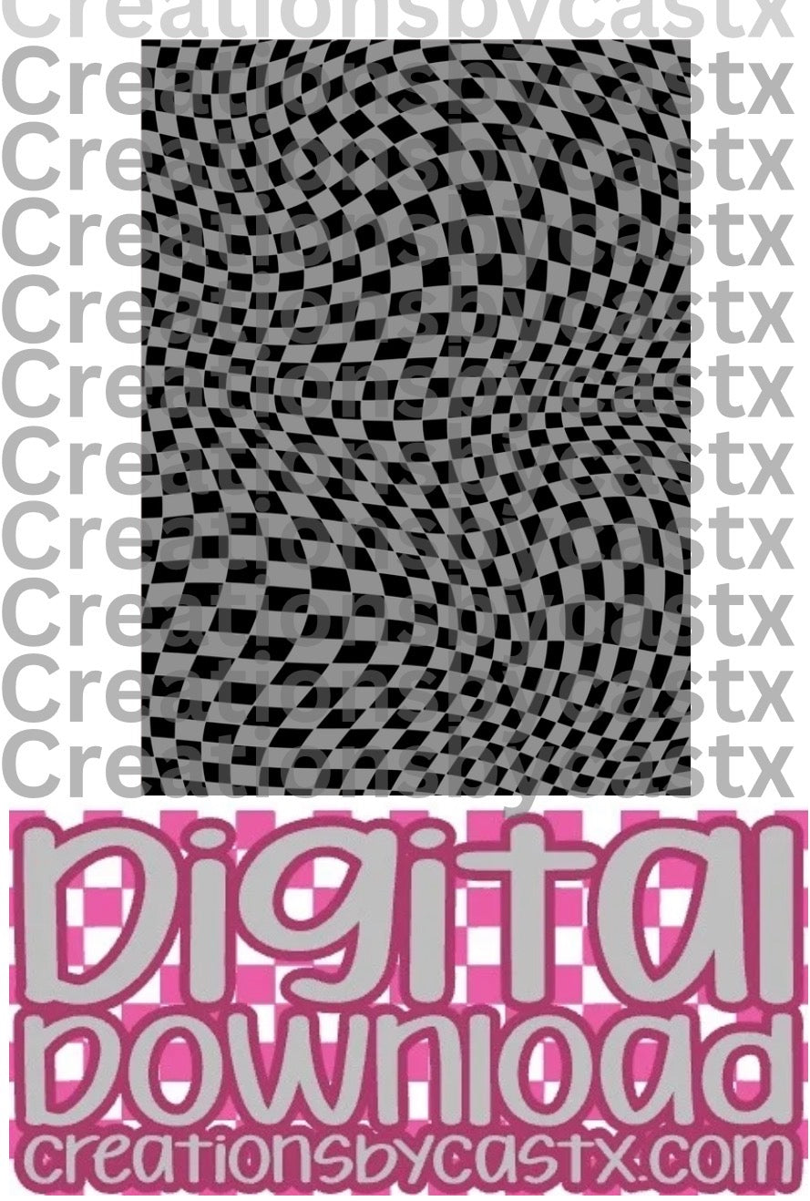 Black Grey Wavy Checkered Digital Download