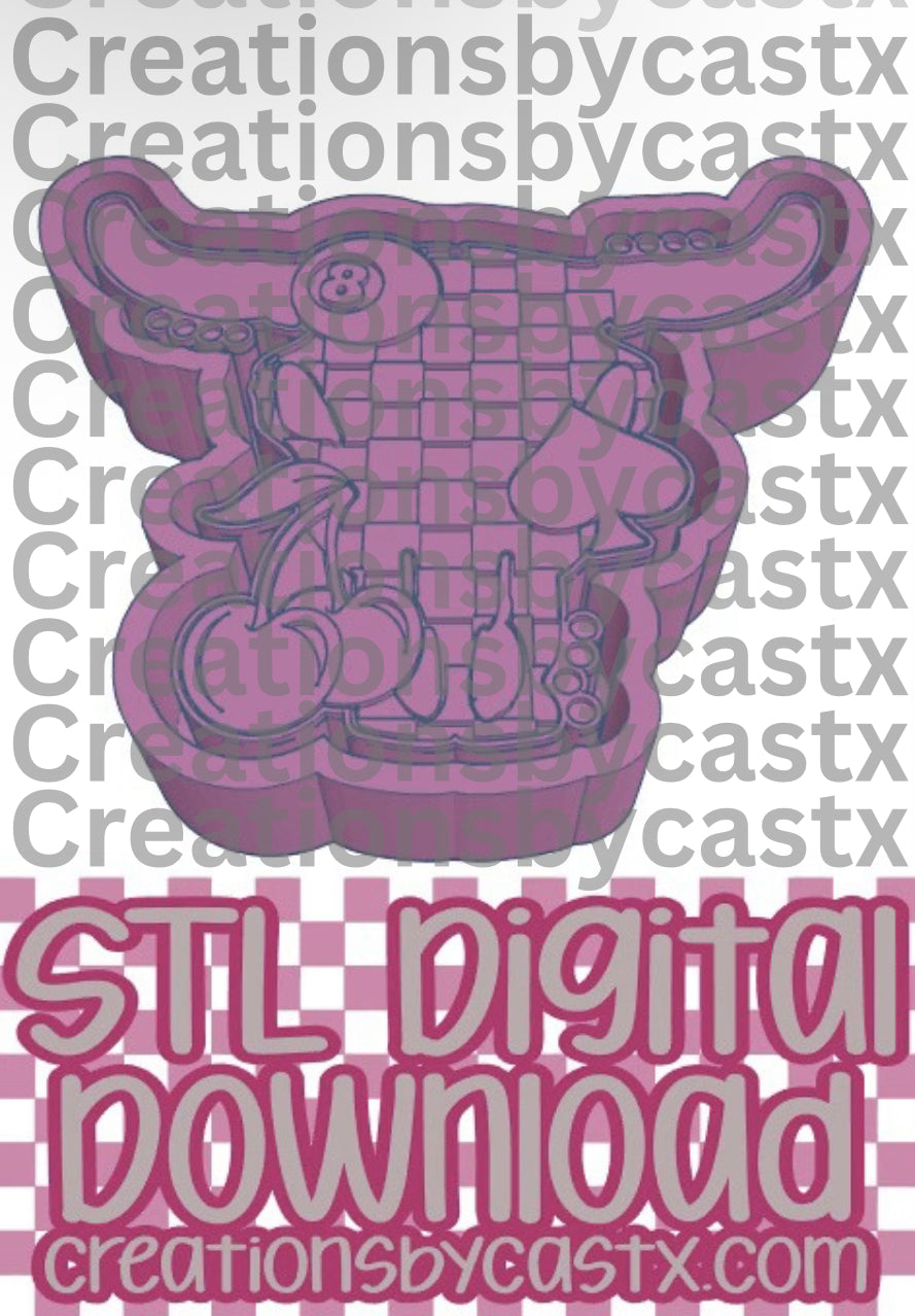 Checkered Bull Cherry 8 Ball STL