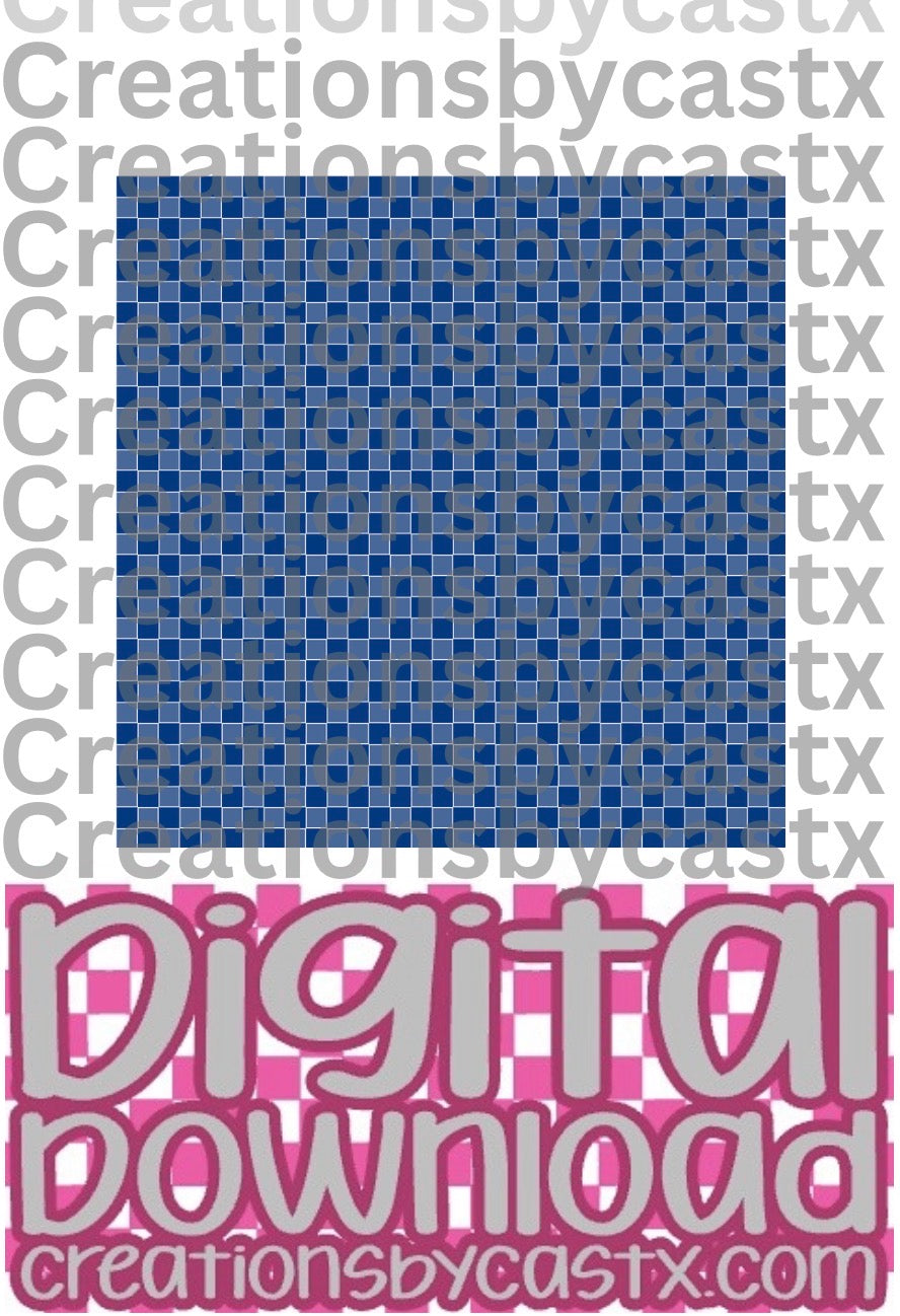 Blue/Blue White Outline Checkered Digital Download
