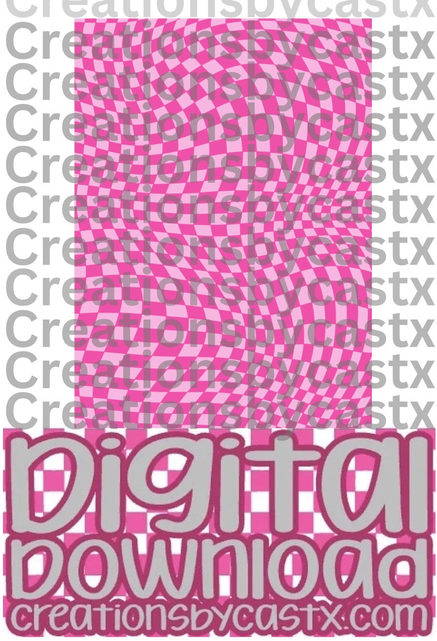 Pink Pink Wavy Checkered Digital Download