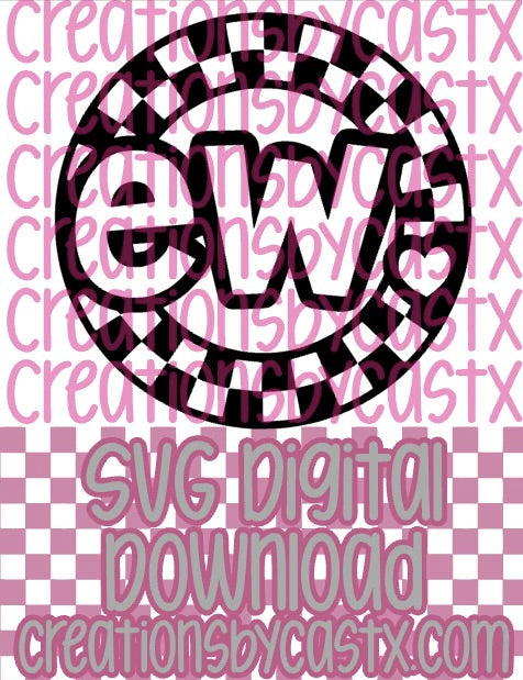 Ew. Checkered Circle SVG