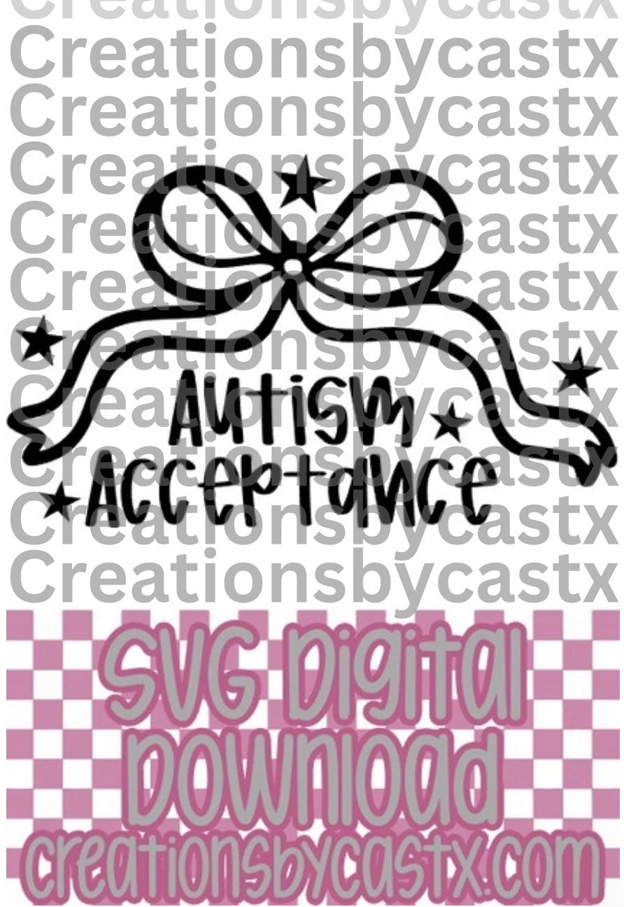 Autism Acceptance Bow SVG