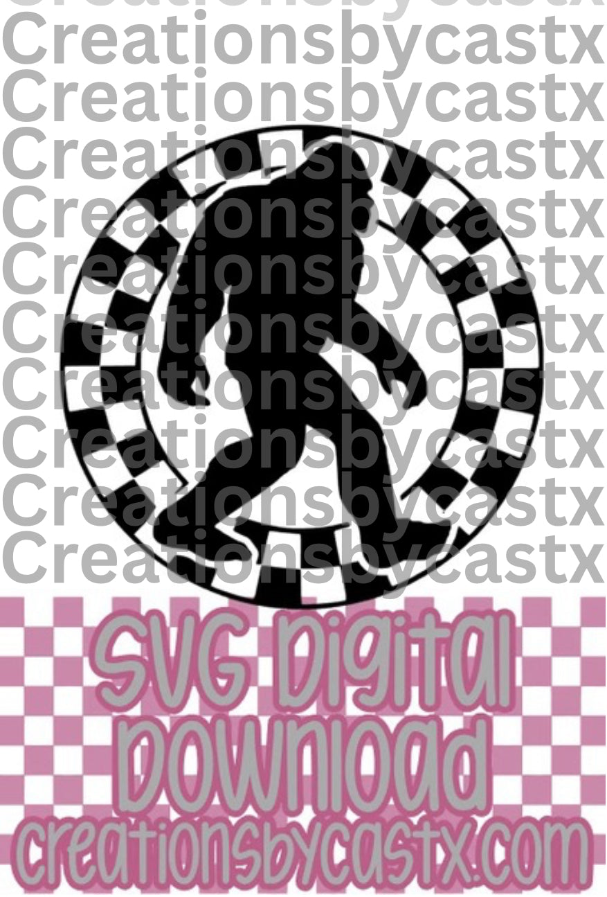 Big Foot Checkered Circle