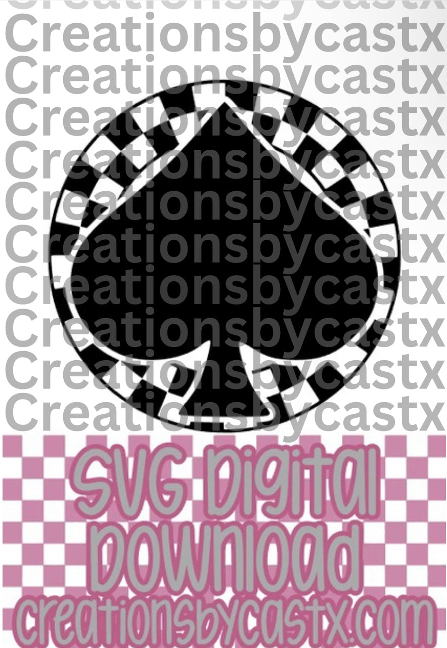 Spade Checkered Circle SVG