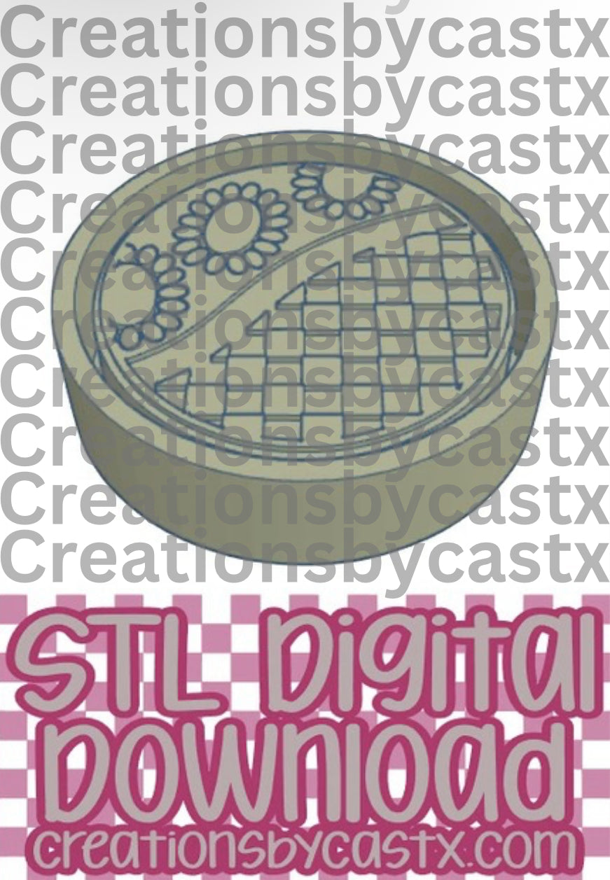 Checkered Circle Concho STL