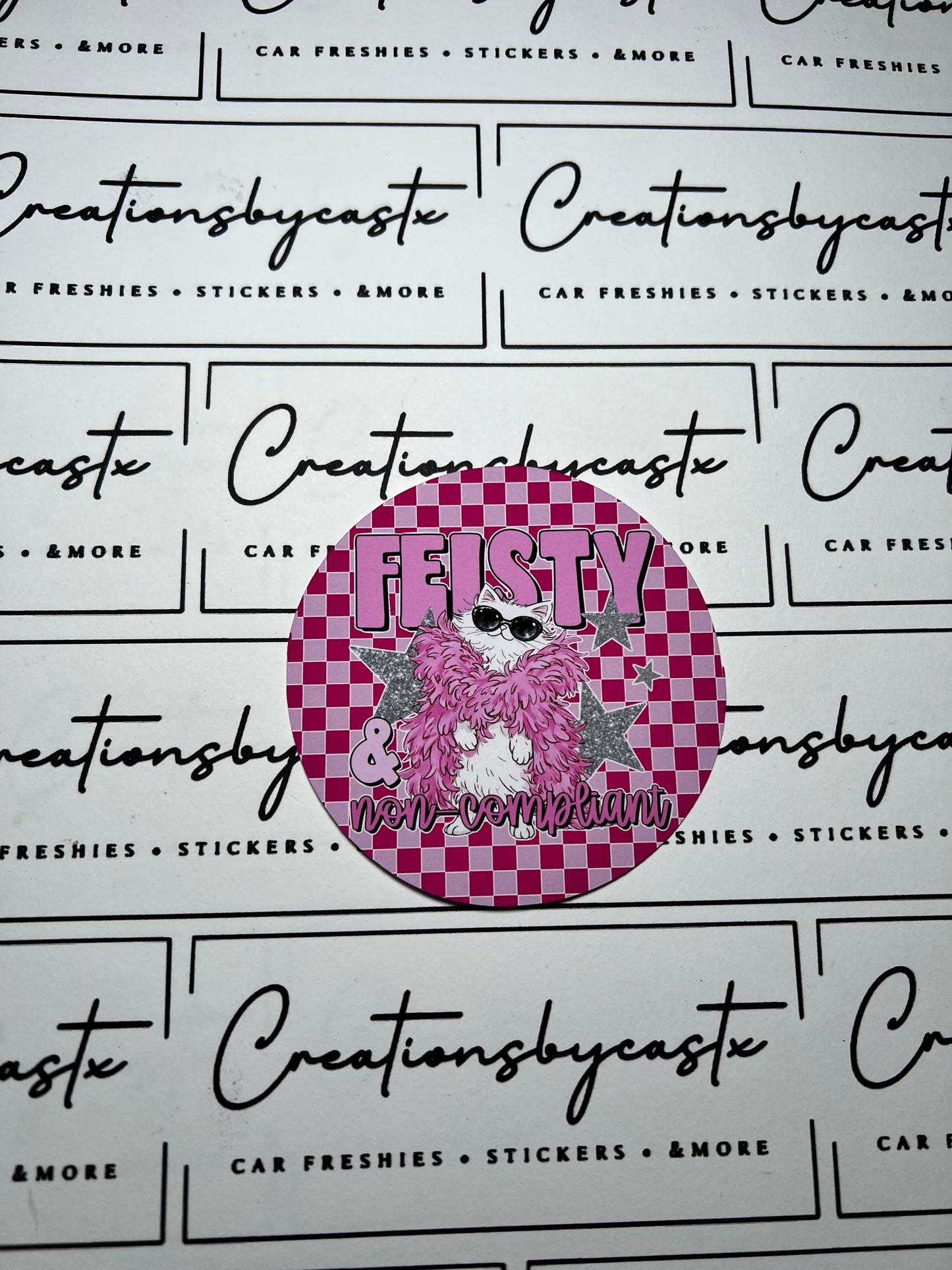 Feisty & Non Compliant Round Cardstock Individual