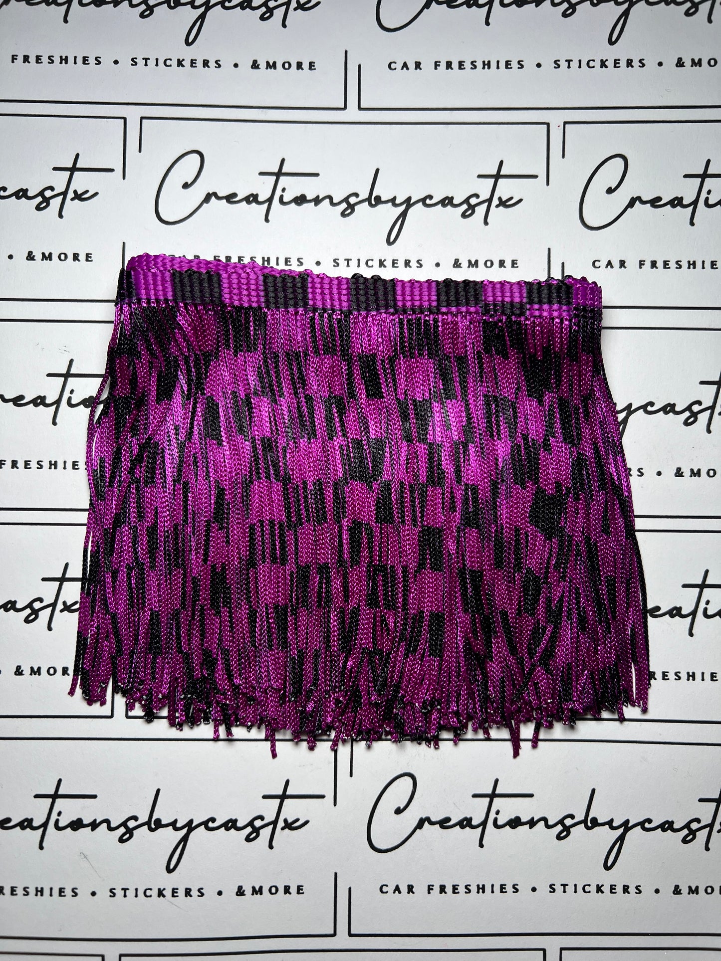 Black and Purple Checkered Fringe