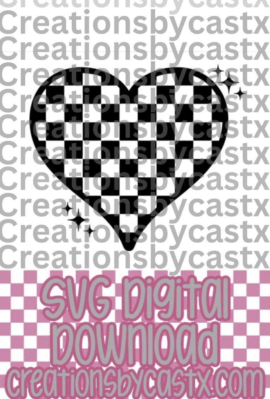 Plain Checkered Heart SVG