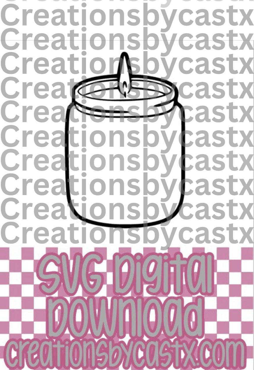 Cardstock Plain Candle SVG