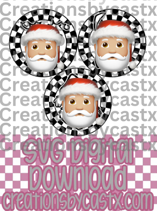 Christmas Trio Checkered Circle SVG