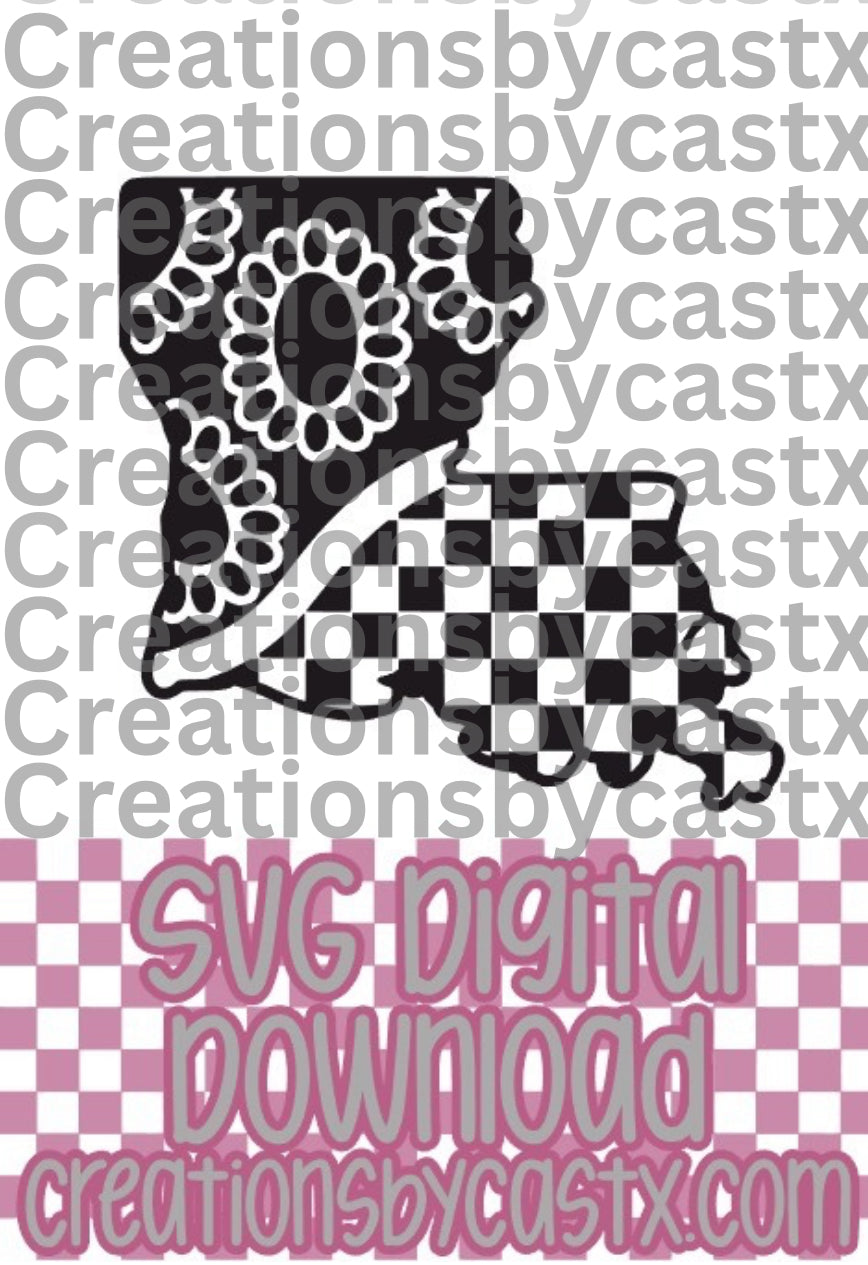Checkered Concho Louisiana SVG