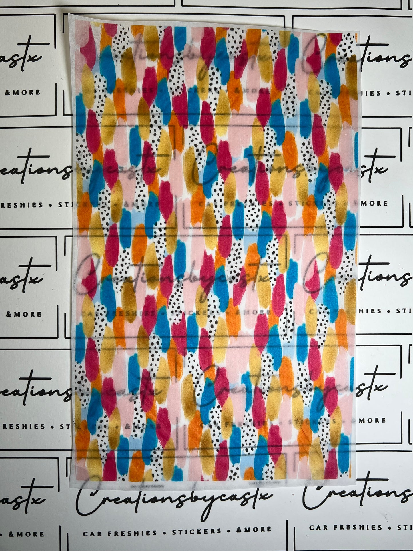 Blue Orange & Pink Brushstroke Tissue Paper
