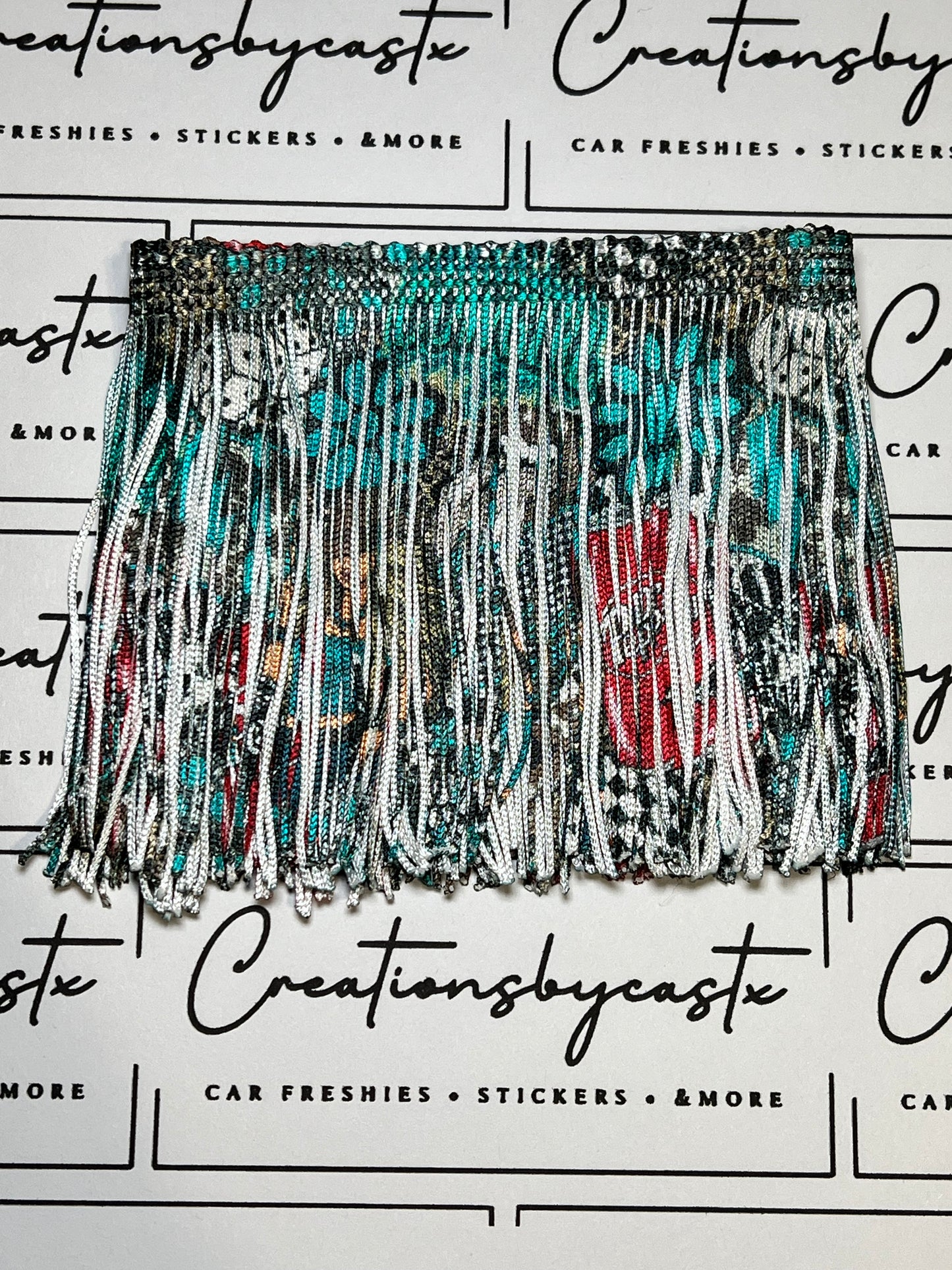 Turquoise DP Printed Fringe