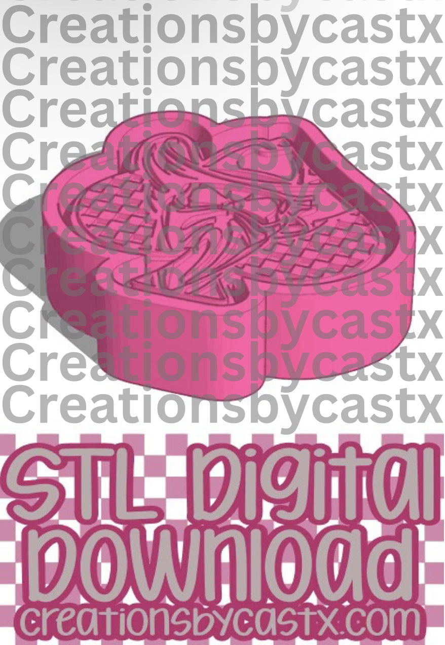 Checkered Spade Skull STL