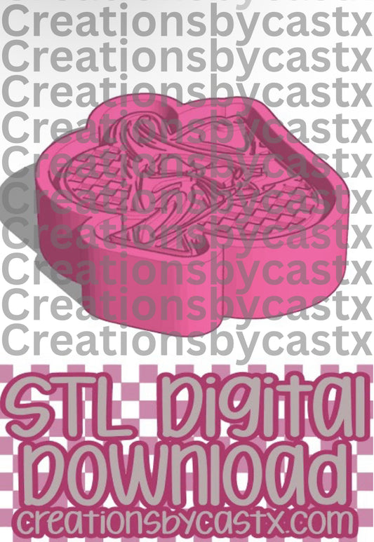 Checkered Spade Skull STL
