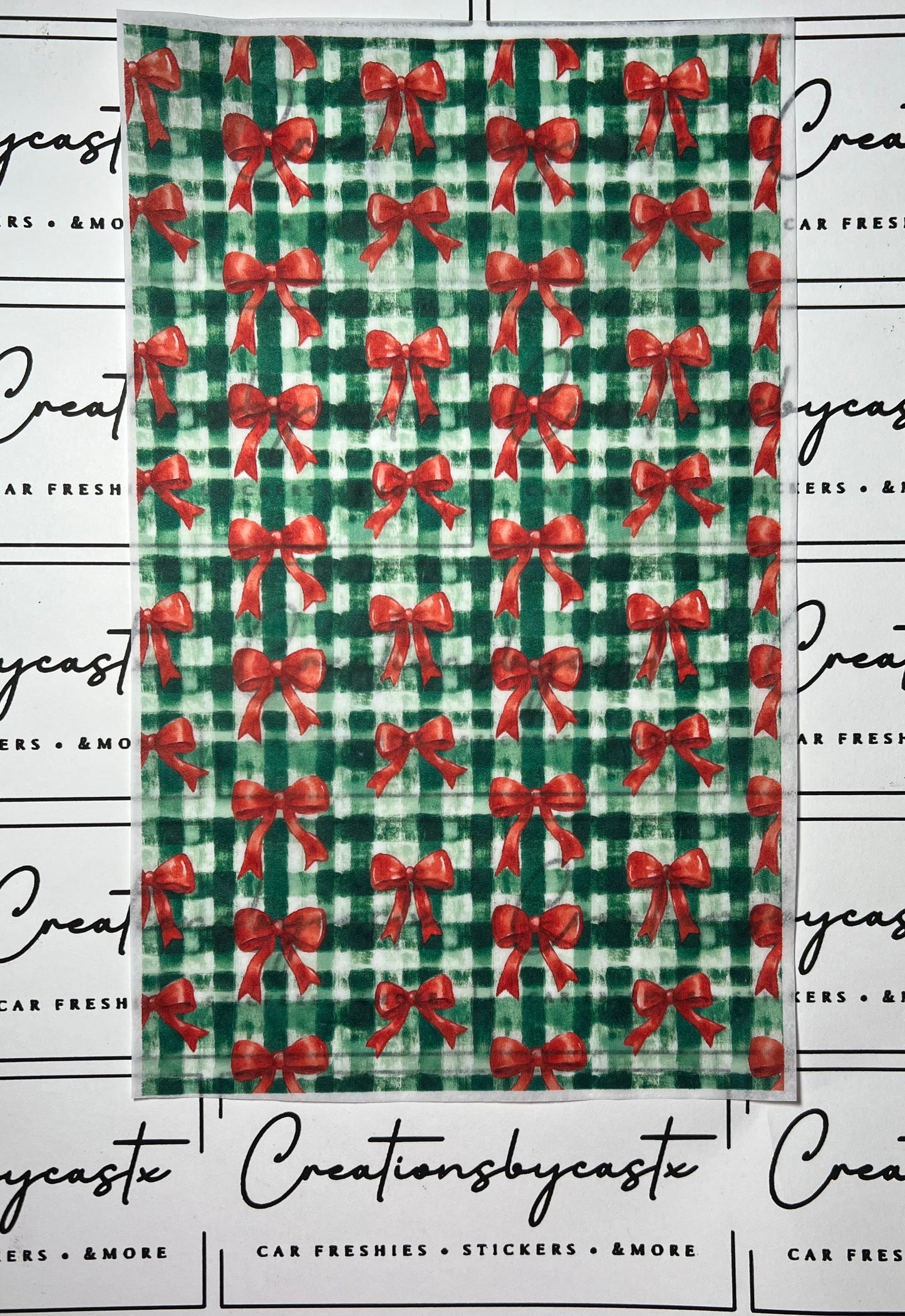 Green Gingham Tissue Paper
