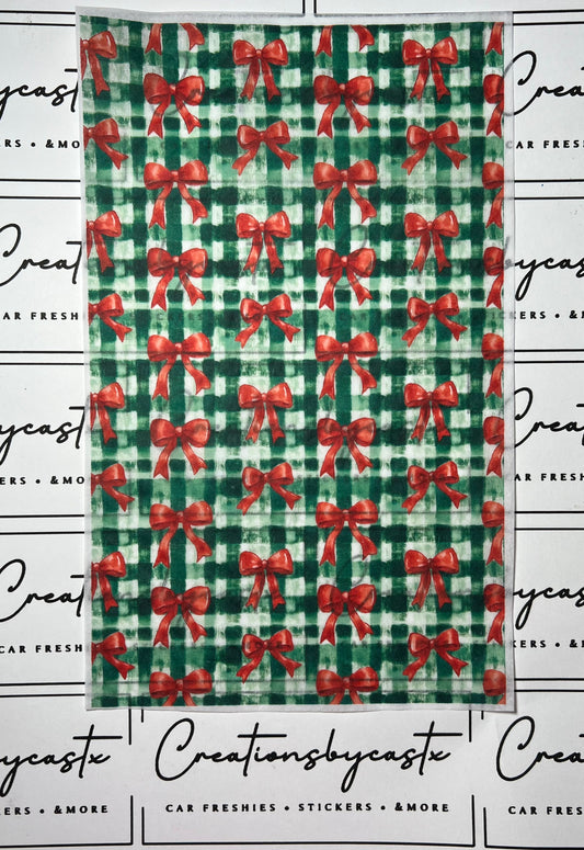 Green Gingham Tissue Paper