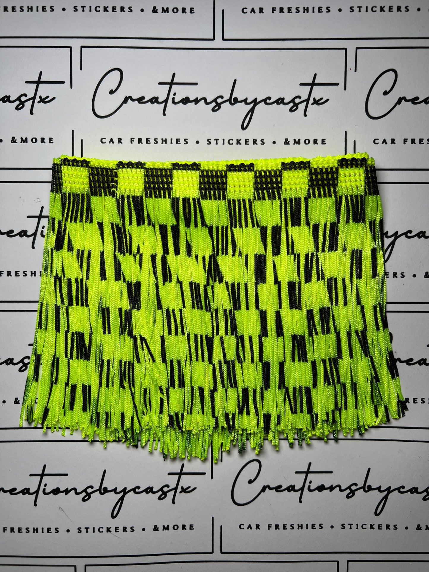 Black and Neon Yellow Checkered Fringe