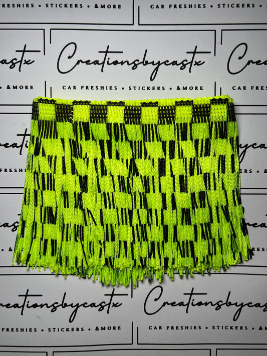 Black and Neon Yellow Checkered Fringe