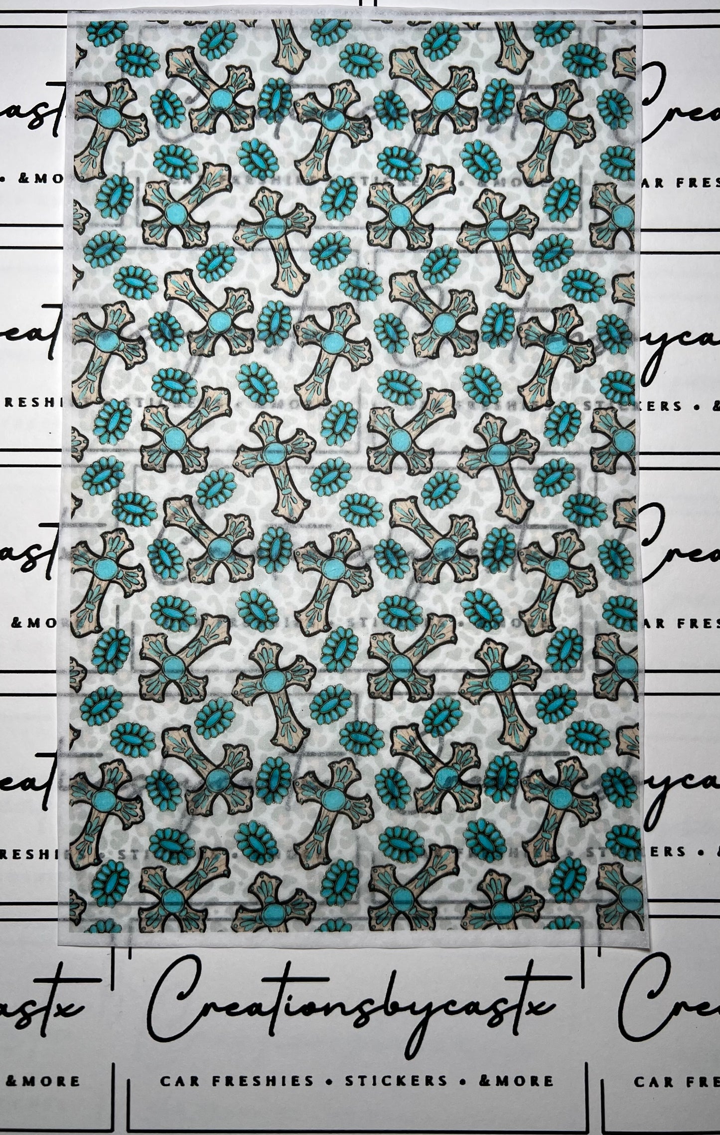 Turquoise Cross Tissue Paper