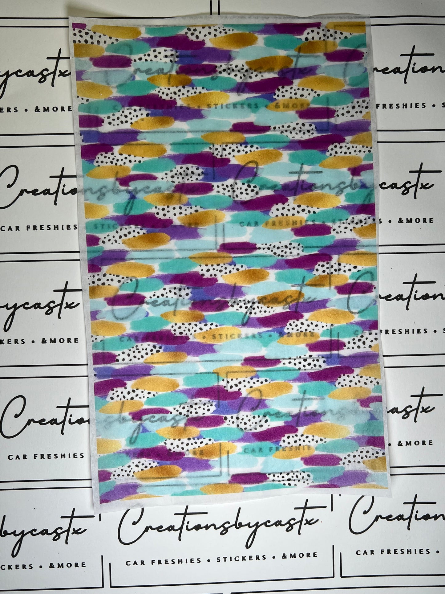 Purple Blue & Aqua Brushstroke Tissue Paper