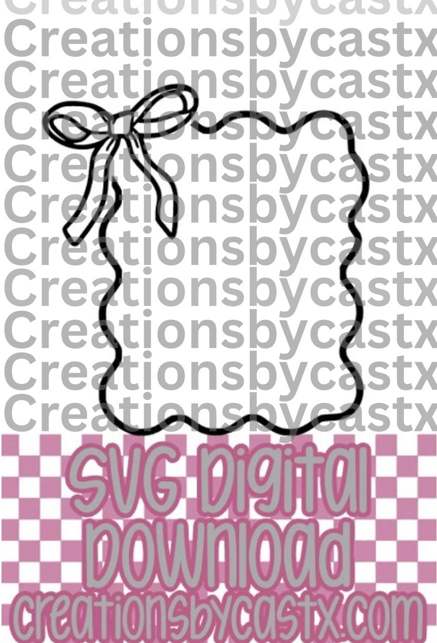 Plain Frame w/Bow Frame SVG (for Cardstock)