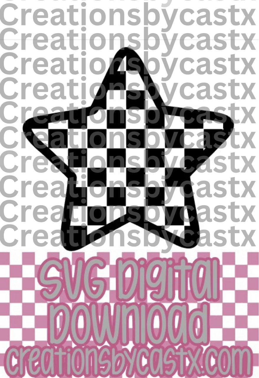 Checkered Star SVG