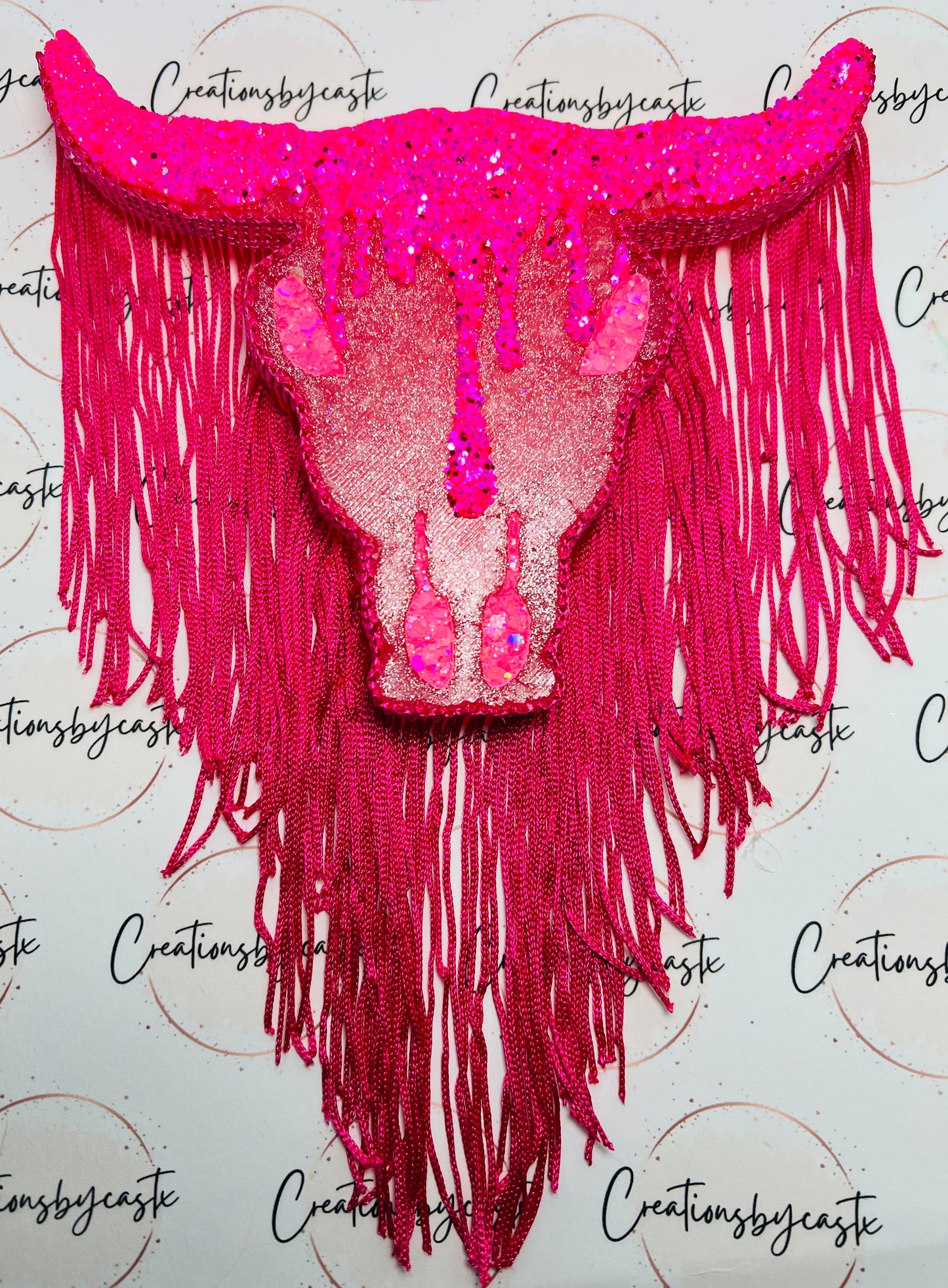 Pink Drip Bull RTS - Leather and Lace