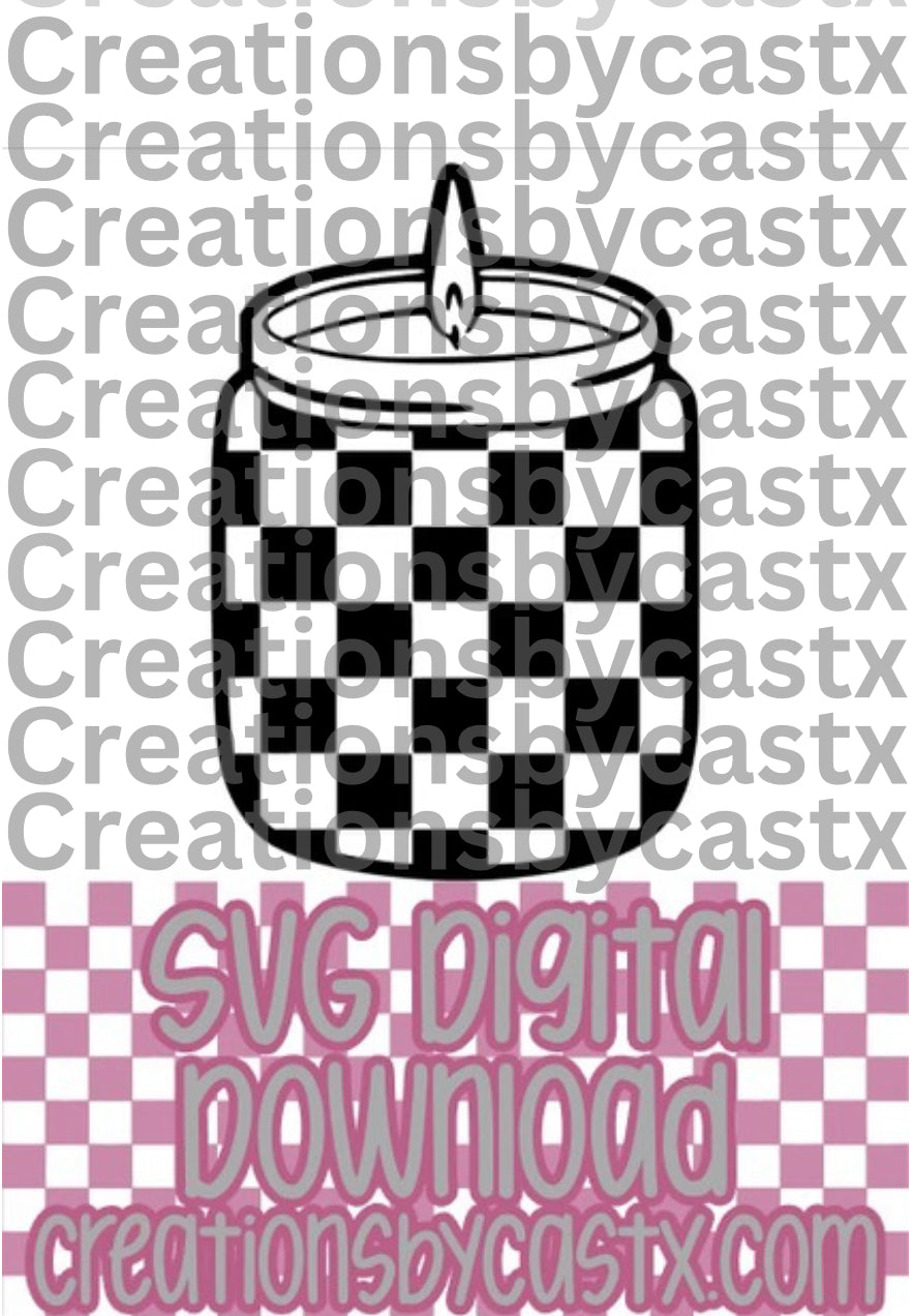 Checkered Candle SVG