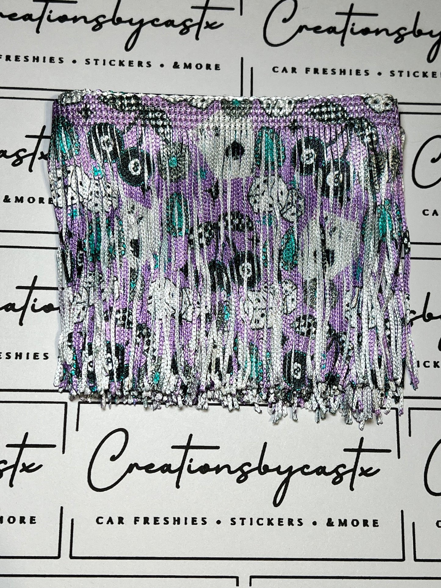 Lavender Dice Printed Fringe