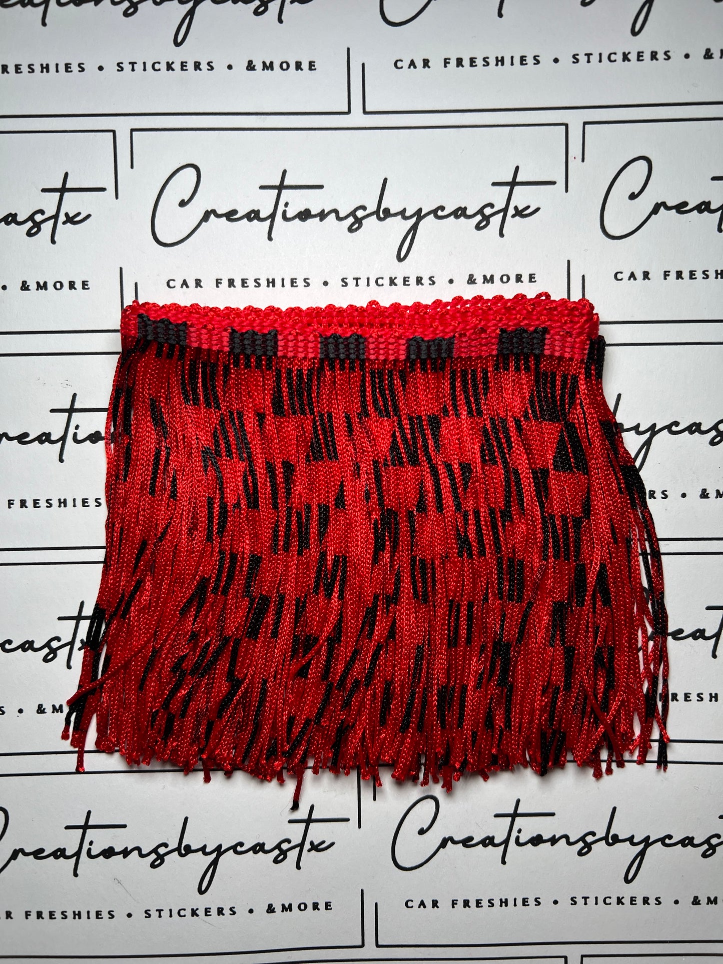 Black and Red Checkered Fringe