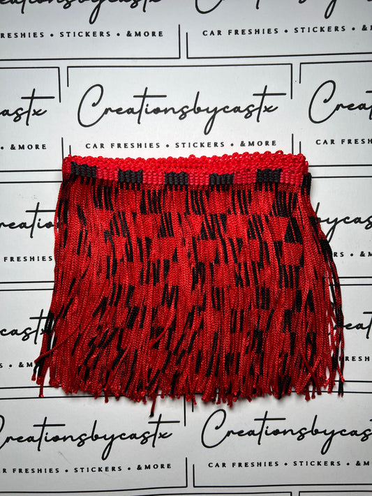 Black and Red Checkered Fringe