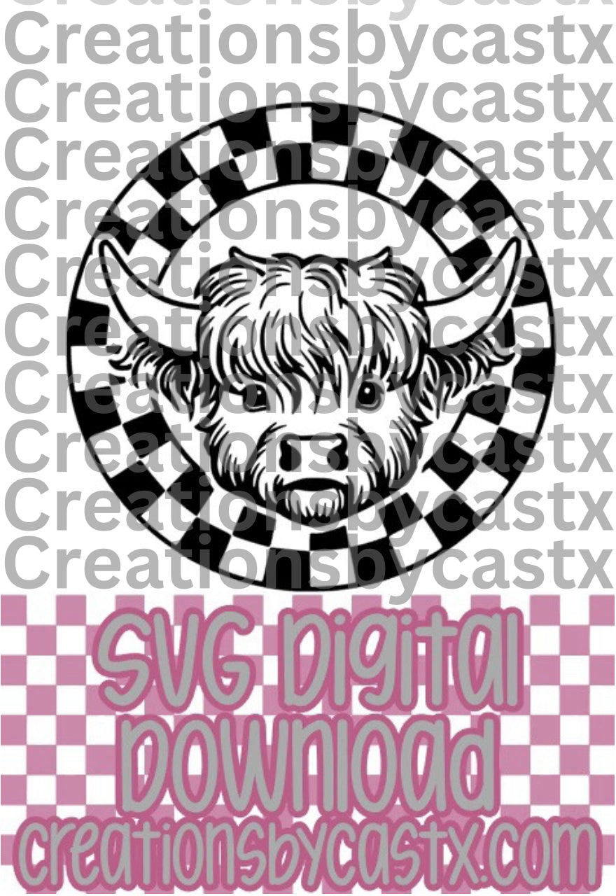 Highland Checkered Circle SVG