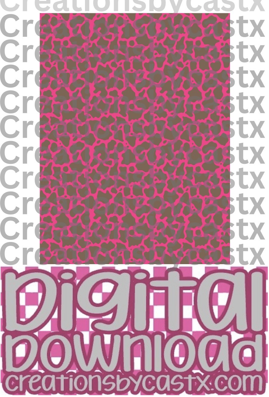 Pink Brown Cow Print Digital Download