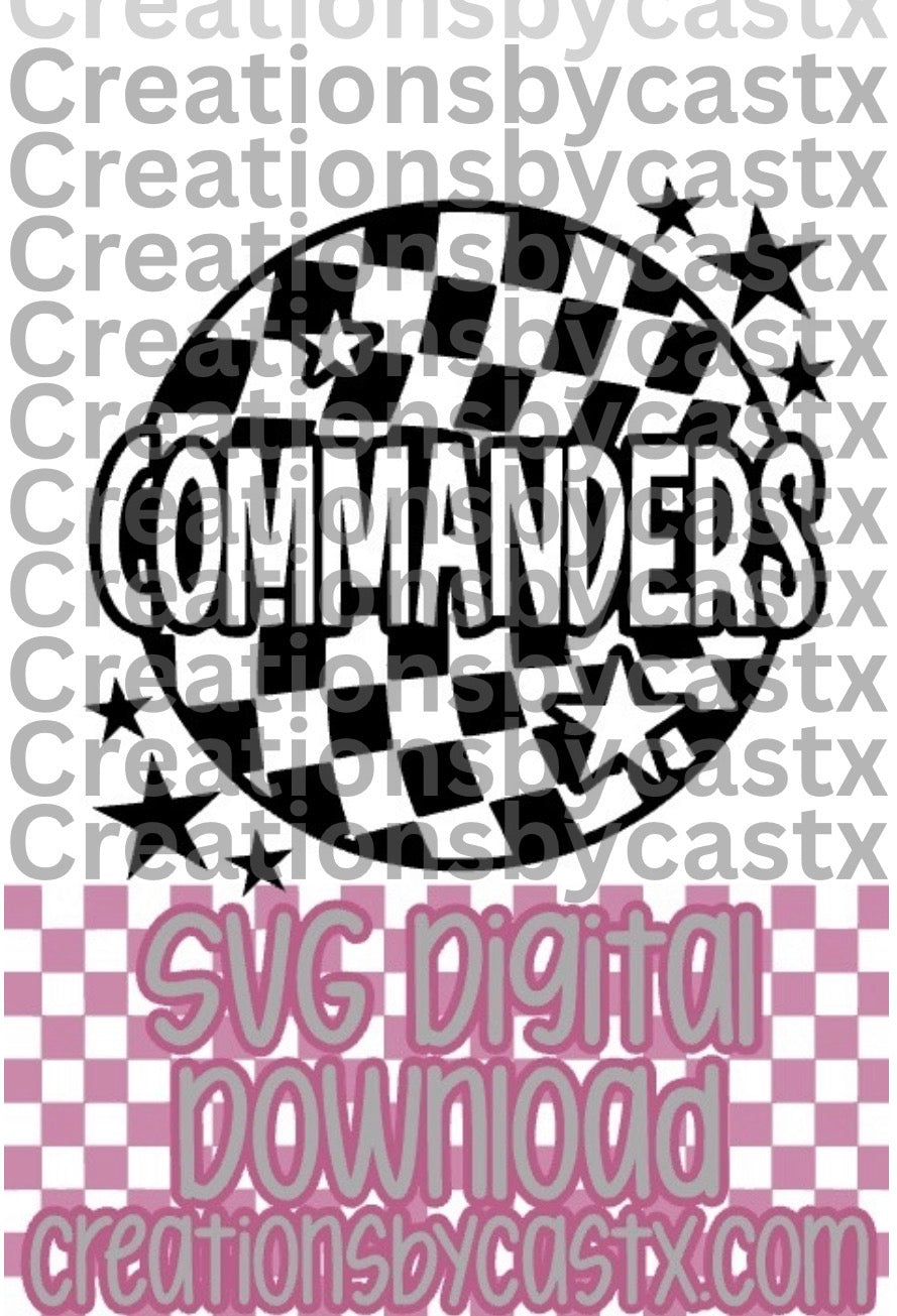 Commanders Checkered Round SVG