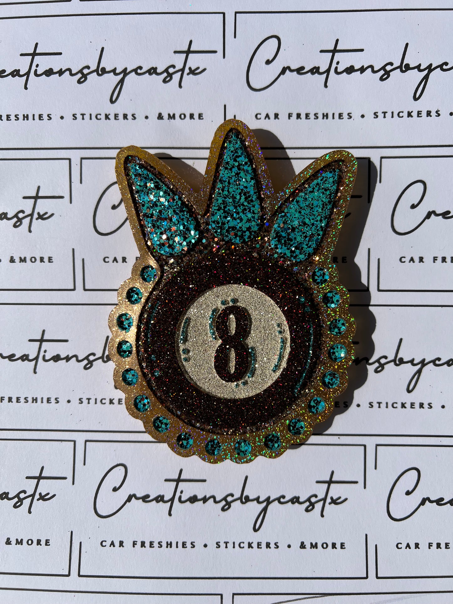 Turquoise 8 Ball Freshie