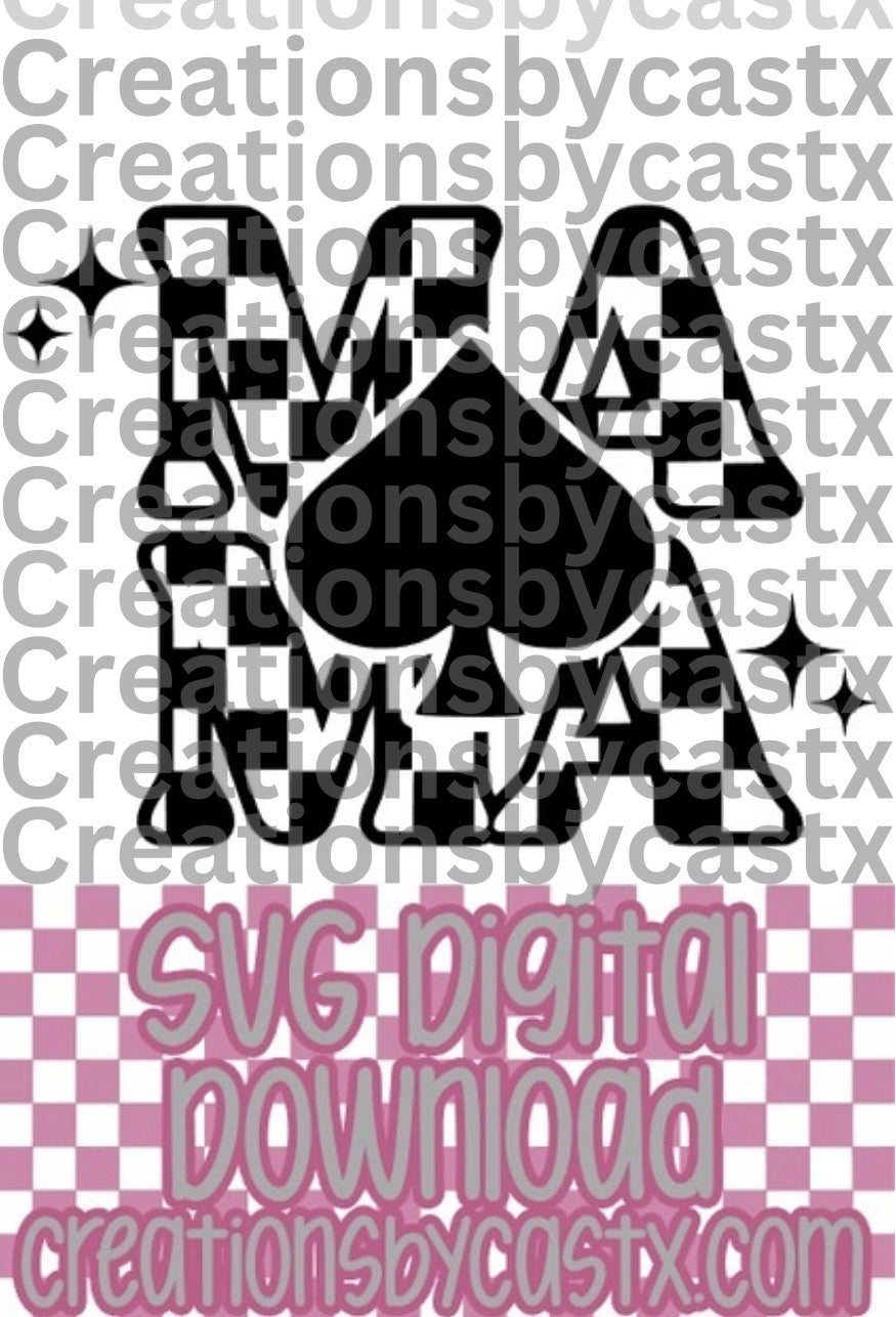 Mama Checkered Spade SVG