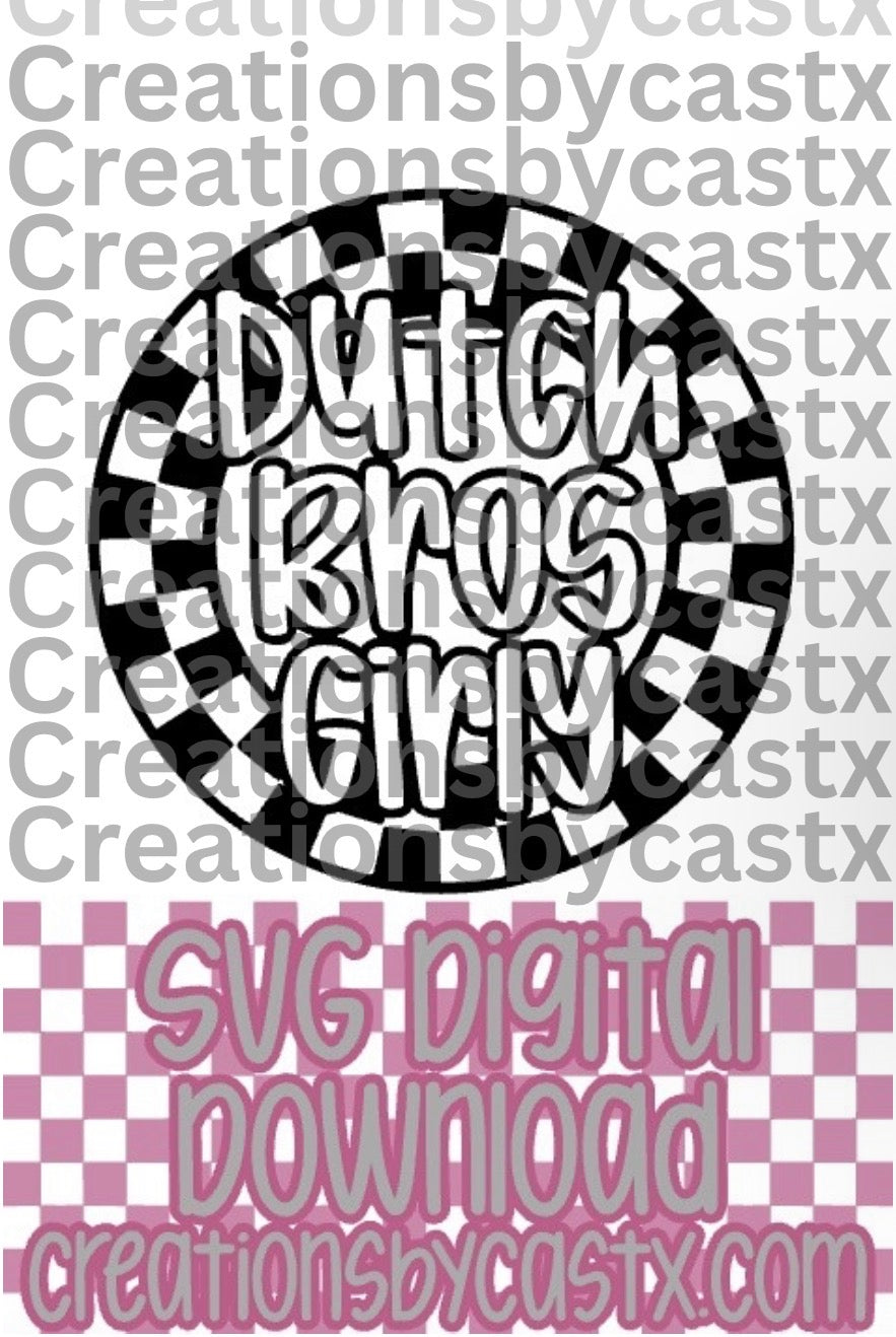DB Girly Checkered Circle SVG