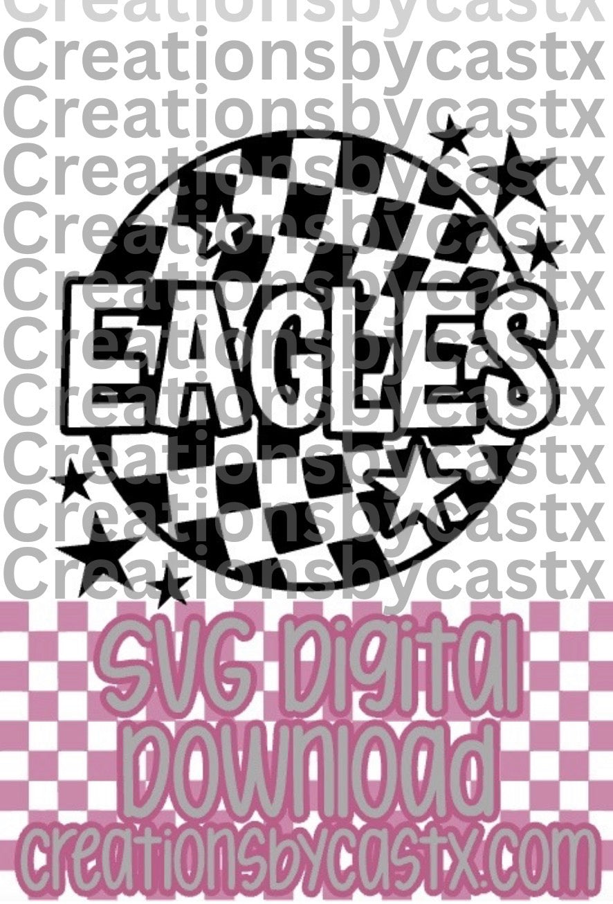 Eagles Checkered Round SVG