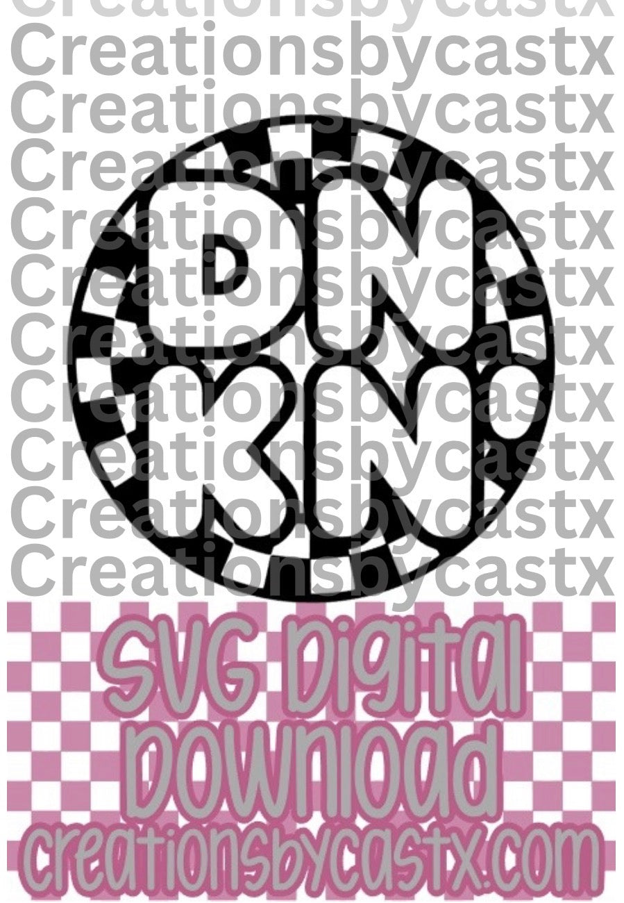 DD Checkered Circle SVG