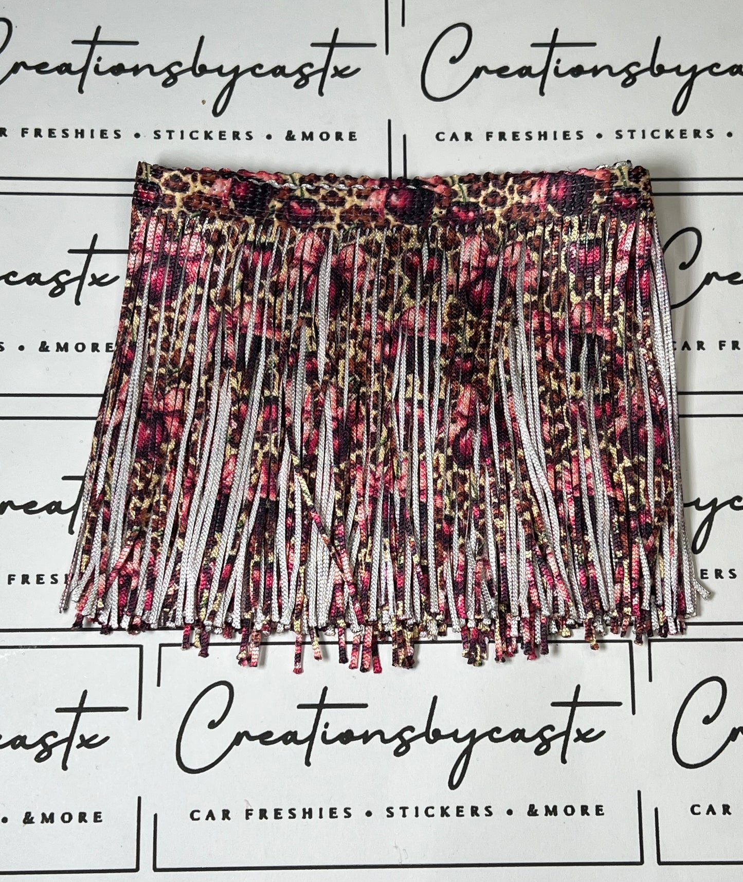 Leopard w/Bow Cherries Fringe