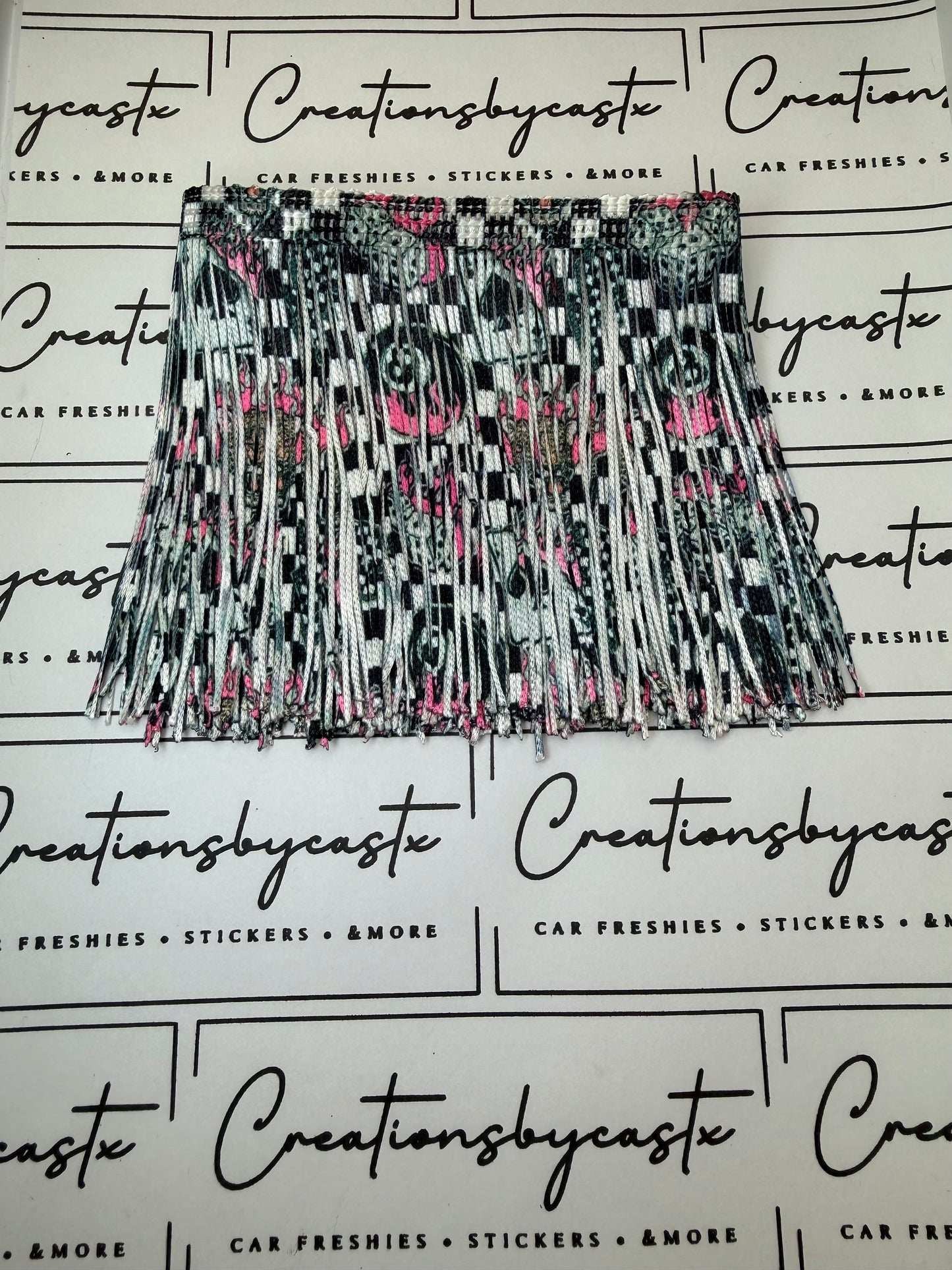 Pink Flames Leopard Printed Fringe