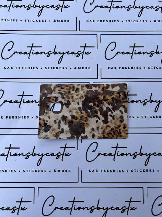 Cow Print Leopard Card Skin