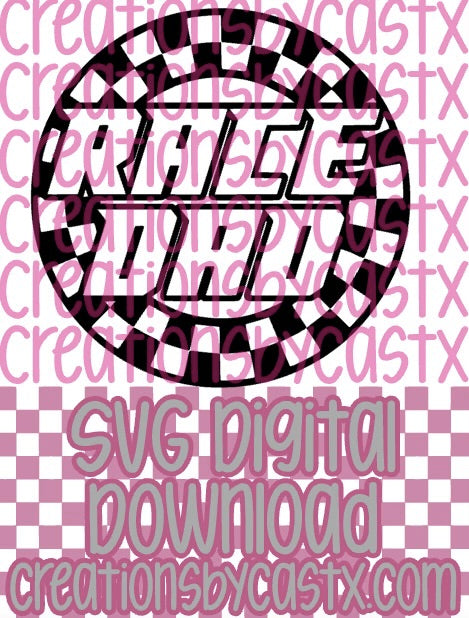 Race Dad Checkered Circle SVG