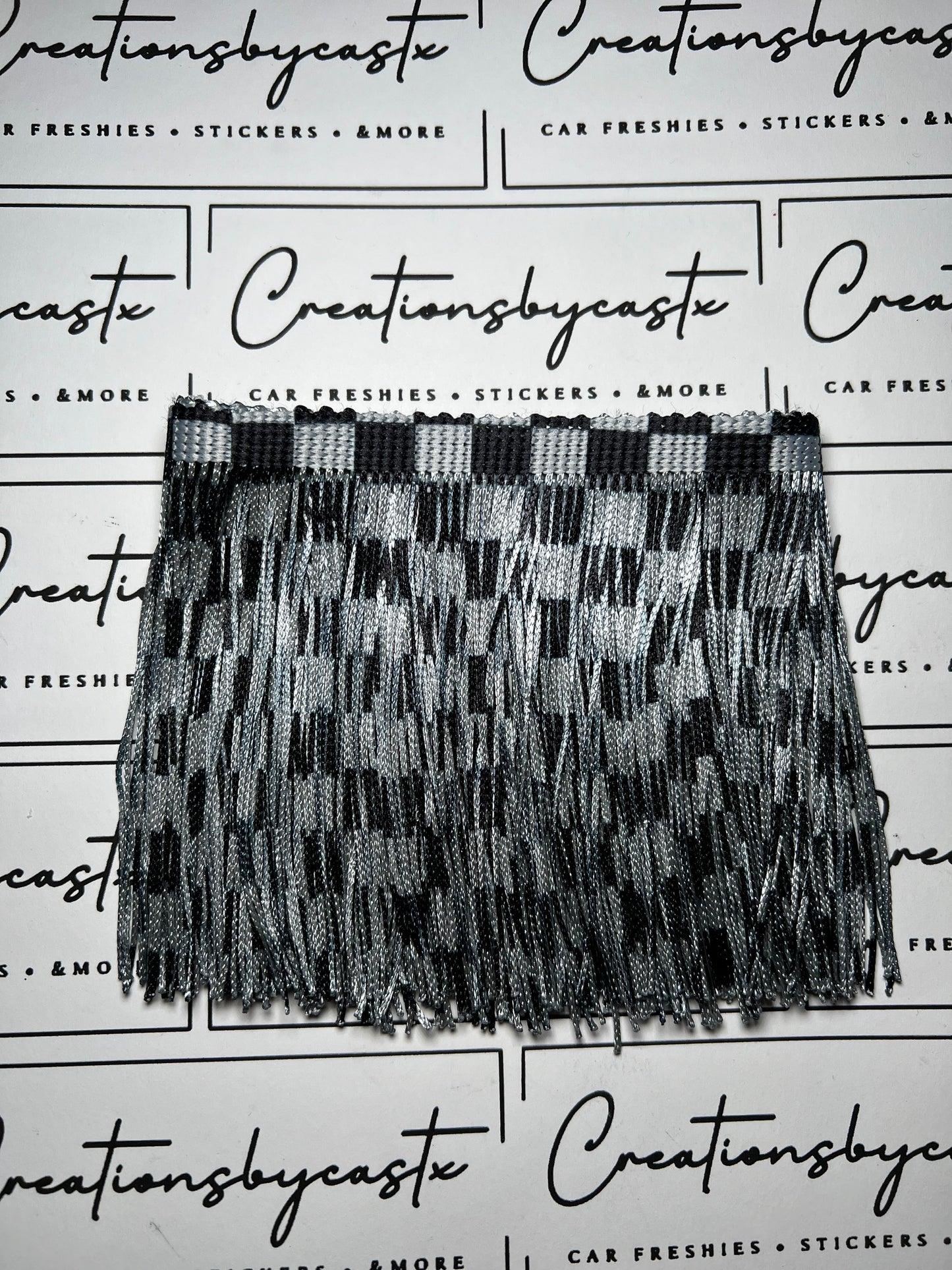 Black and Silver Checkered Fringe
