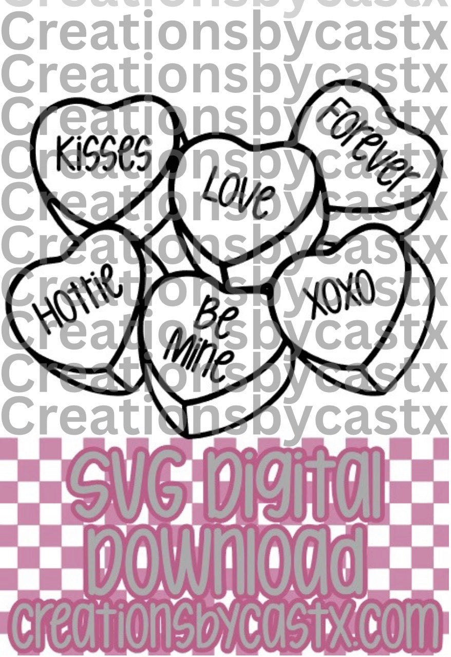 Valentines Conversation Hearts SVG
