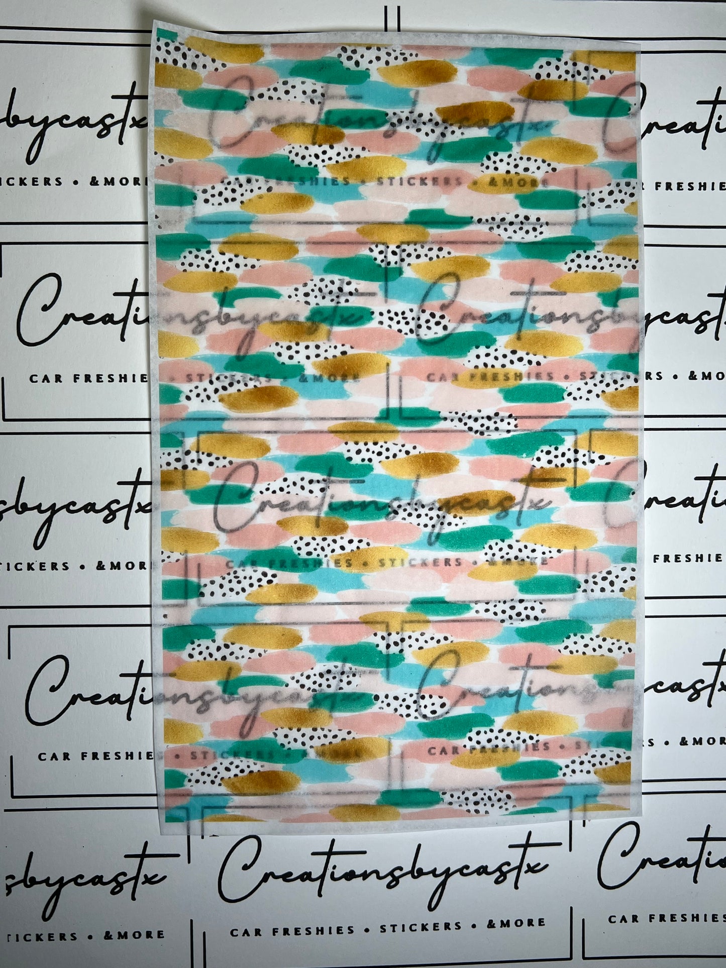 Teal Aqua & Pink Brushstroke Tissue Paper