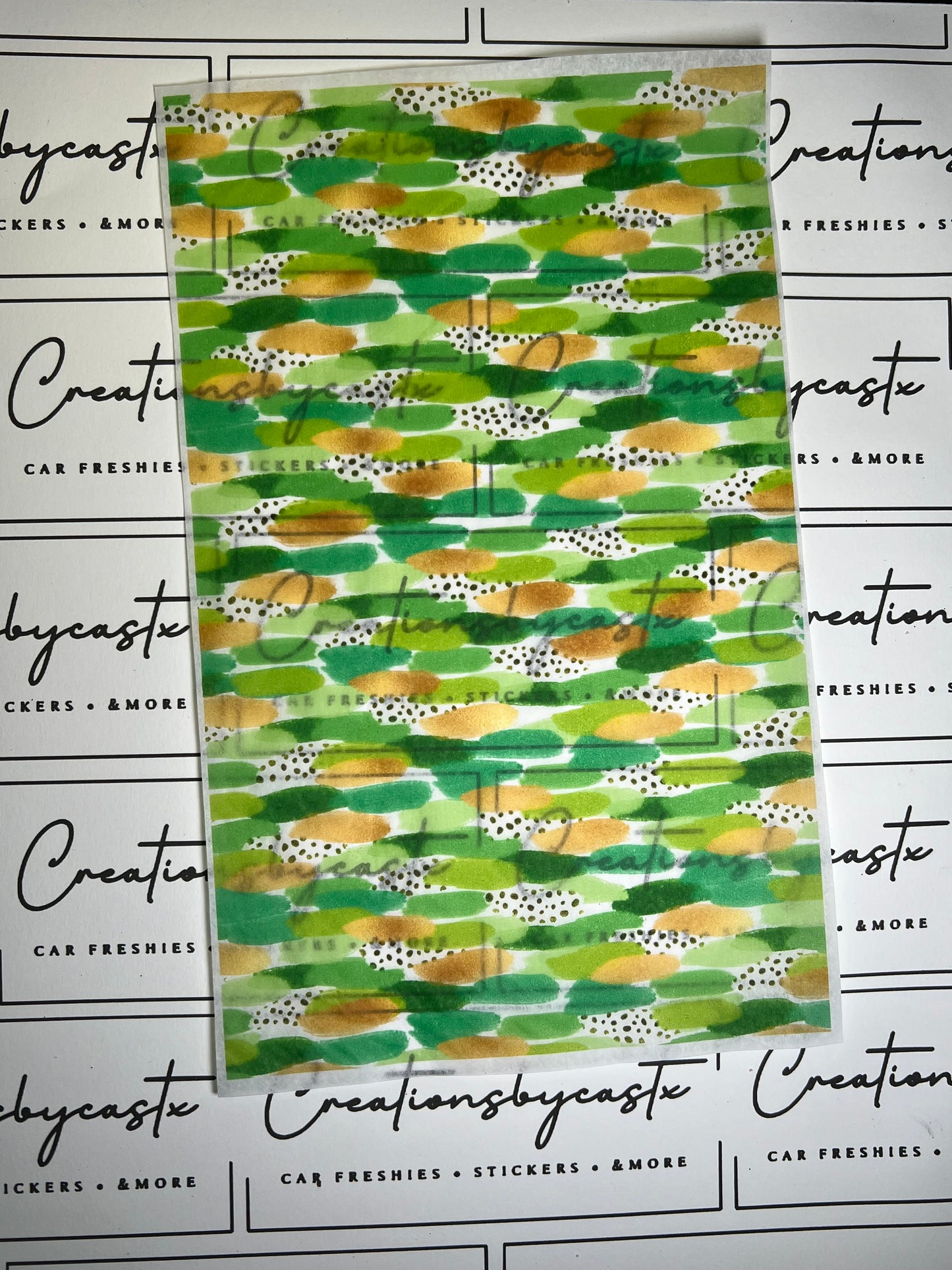 Green& Gold Brushstroke Tissue Paper