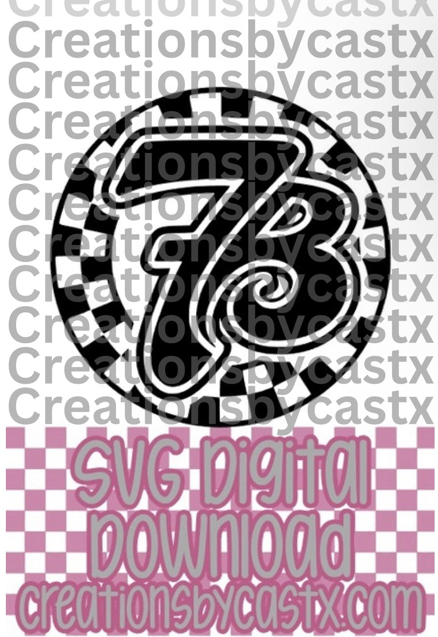 7B Checkered Circle SVG